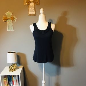 Sm Anthropologie, Black Blouse w/Cute neckline